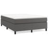 vidaXL Estructura de cama con somier cuero sint&eacute;tico gris 140x190 cm