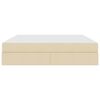 vidaXL Cama con almacenamiento y colch&oacute;n Crema 160 x 200 cm Poli&eacute;ster
