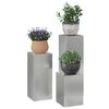 vidaXL Soporte de plantas 3 pcs Plateado Acero galvanizado
