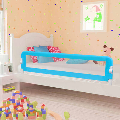 vidaXL Barandilla de seguridad cama de niño poliéster azul 180x42 cm