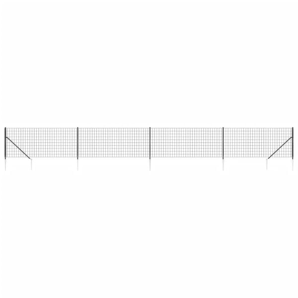 vidaXL Cerca de alambre con pinchos de anclaje gris antracita 1x10 m