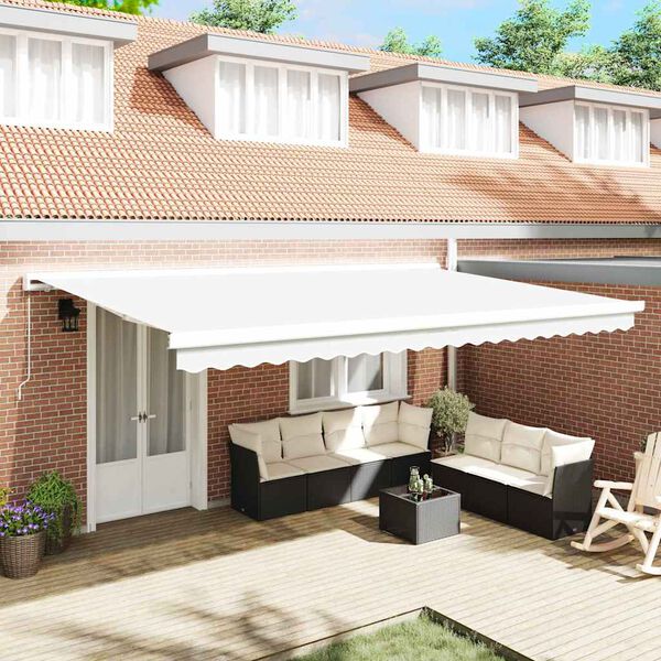 vidaXL Tela de recambio para toldo Blanco 500 x 350 cm Lona