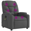 vidaXL Sill&oacute;n reclinable de masaje con tapicer&iacute;a gris oscuro