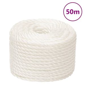 vidaXL Cuerda de trabajo polipropileno blanco 20 mm 50 m