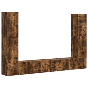 vidaXL Conjunto de mueble de TV 8 uds. Roble ahumado