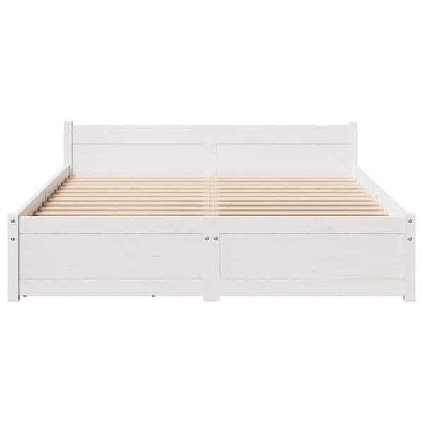 vidaXL Estructura de cama sin colchón madera de pino blanca 140x200 cm