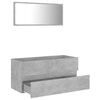 vidaXL Set muebles de ba&ntilde;o 2 piezas madera contrachapada gris hormig&oacute;n