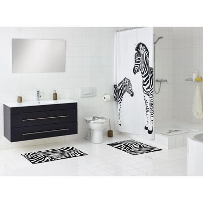 RIDDER Alfombrilla de ducha Zebra blanco y negro 54x54 cm