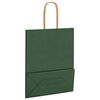 vidaXL Bolsas de papel con asas 50 uds verde 18x8x22 cm