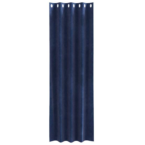 vidaXL Cortinas opacas 2 pcs Azul Oscuro 140 x 260 cm Terciopelo