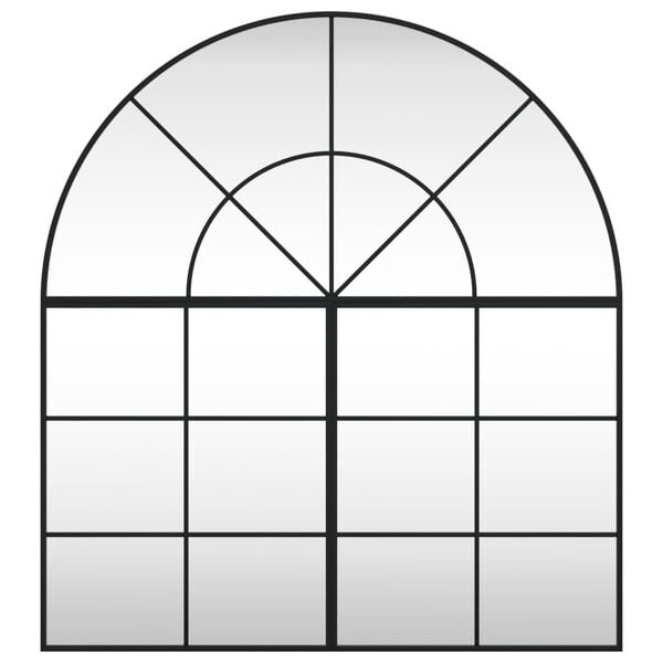 vidaXL Espejo de pared arco de hierro negro 100x110 cm