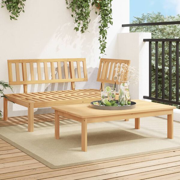 vidaXL Set de sofás de palets de jardín 2 pzas madera maciza de acacia