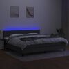 vidaXL Cama box spring colch&oacute;n y luces LED tela gris claro 200x200 cm