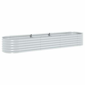 vidaXL Arriate de acero galvanizado plateado 320x80x44 cm