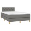 vidaXL Cama box spring con colch&oacute;n tela gris oscuro 120x200 cm
