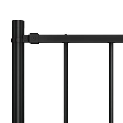 vidaXL Panel valla y postes acero recubrimiento polvo negro 1,7x1,25m