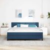 vidaXL Cama tipo Box Spring con colch&oacute;n Azul 180 x 200 cm tela
