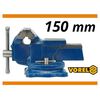 VOREL Tornillo de banco con base giratoria azul 150 mm