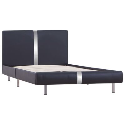 vidaXL Estructura de cama de cuero sintético negro 90x200 cm