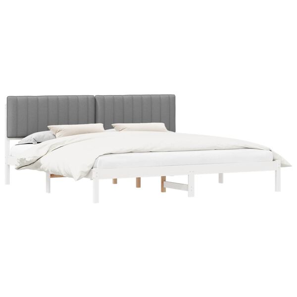 vidaXL Estructura de Cama con Cabecera Tapizada Gris Claro