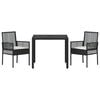 vidaXL Conjunto de Comedor de Jardín 3 pcs Marrón Poliratán