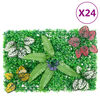 vidaXL Valla de plantas artificiales 24 uds verde 40x60 cm