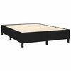 vidaXL Cama box spring colch&oacute;n y luces LED tela negro 140x190 cm