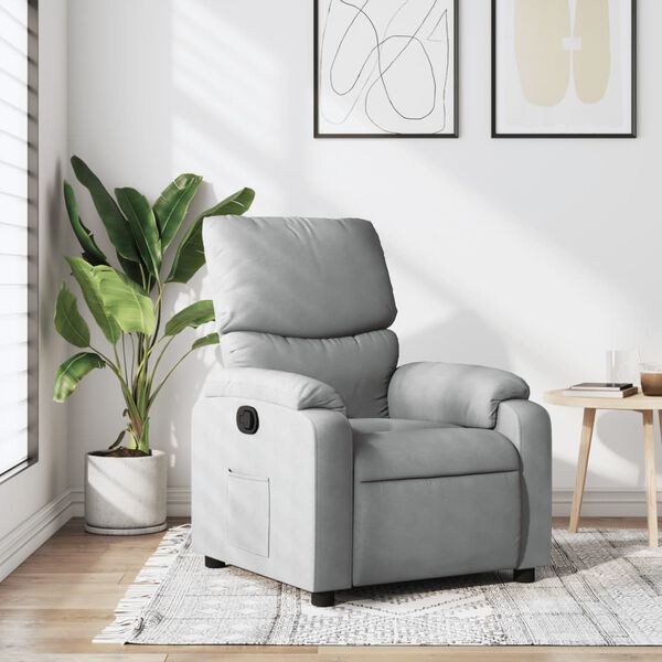 vidaXL Sill&oacute;n reclinable de tela gris claro