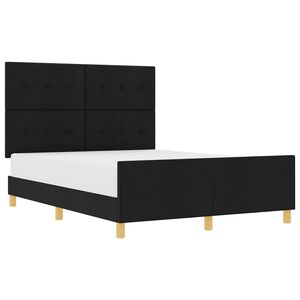 vidaXL Estructura de cama con cabecera Negro 160 x 200 cm tela