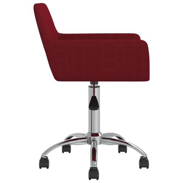 vidaXL Sillas de comedor giratorias 4 unidades tela rojo tinto