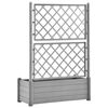 vidaXL Jardinera con enrejado PP gris piedra 100x43x142 cm