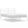 vidaXL Estructura cama sin colch&oacute;n con cabecero metal blanco 120x190cm