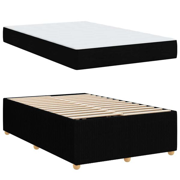 vidaXL Estructura de cama con colch&oacute;n Negro 120 x 200 cm tela