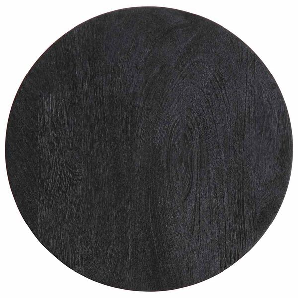 vidaXL Mesa auxiliar madera maciza de mango negra &Oslash;33x50 cm