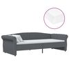 vidaXL Sof&aacute; cama con colch&oacute;n USB de tela gris oscuro 90x200 cm