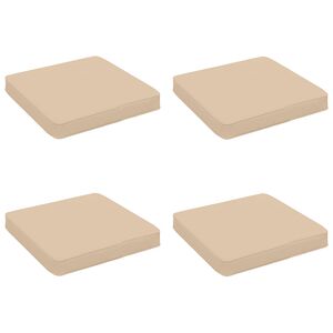 vidaXL Cojines de Asiento de 4 Piezas VUGHT 4 pcs 100% Poli&eacute;ster Crema