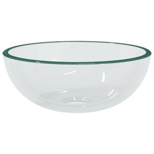vidaXL Lavabo de vidrio templado transparente 30x12 cm