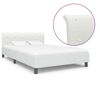 vidaXL Estructura de cama sin colch&oacute;n cuero sint&eacute;tico blanco 140x200cm