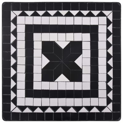 vidaXL Mesa bistró de mosaico cerámica negro y blanco 60 cm