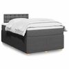 vidaXL Cama box spring con colch&oacute;n tela gris oscuro 120x200 cm
