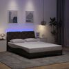 vidaXL Estructura cama con LED sin colch&oacute;n marr&oacute;n oscuro 140x190 cm