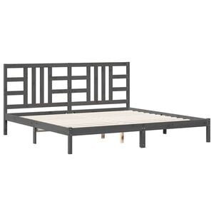 vidaXL Estructura de cama de madera maciza de pino gris 200x200 cm