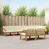 vidaXL Conjunto de sof&aacute;s de exterior con coj&iacute;n 8 pcs Natural y Crema