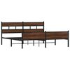 vidaXL Estructura de cama sin colch&oacute;n metal roble marr&oacute;n 193x203 cm