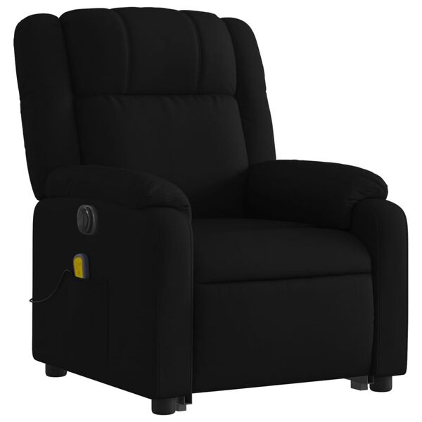vidaXL Sillón de masaje eléctrico reclinable elevable tela negro