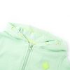Sudadera infantil con capucha y cremallera verde brillante 92