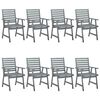 vidaXL Sillas de comedor jard&iacute;n 8 uds madera maciza acacia con cojines