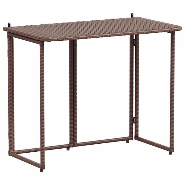 vidaXL Mesa de jardín plegable marrón 90x51x75 cm ratán sintético