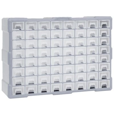 vidaXL Organizador multicajones con 64 cajones 52x16x37,5 cm