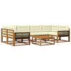 vidaXL Conjunto de sof&aacute;s de exterior con coj&iacute;n 7 pcs Natural y Crema